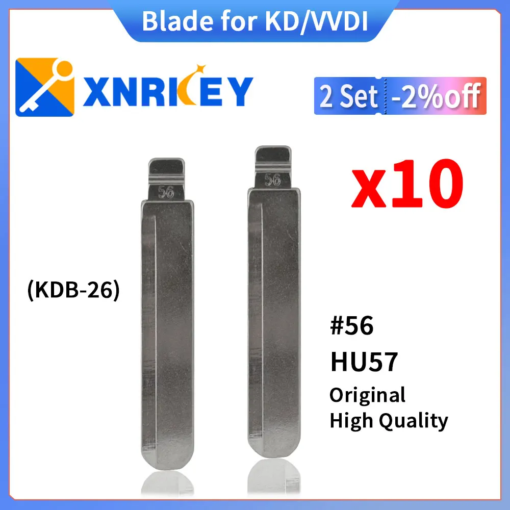 

XNRKEY 10 шт. 56 # HU57 Оригинальное высококачественное лезвие для KD/VVDI Замена дистанционного ключа металлическое необработанное лезвие