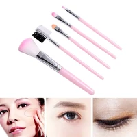 5pcs cute handle makeup brushes set pink kids make up blush eyeshadow lip eyebrow eyelashes kit