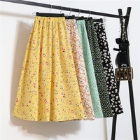 2022 new womens dress high waist floral skirt length new hip wrap a line little daisy skirt