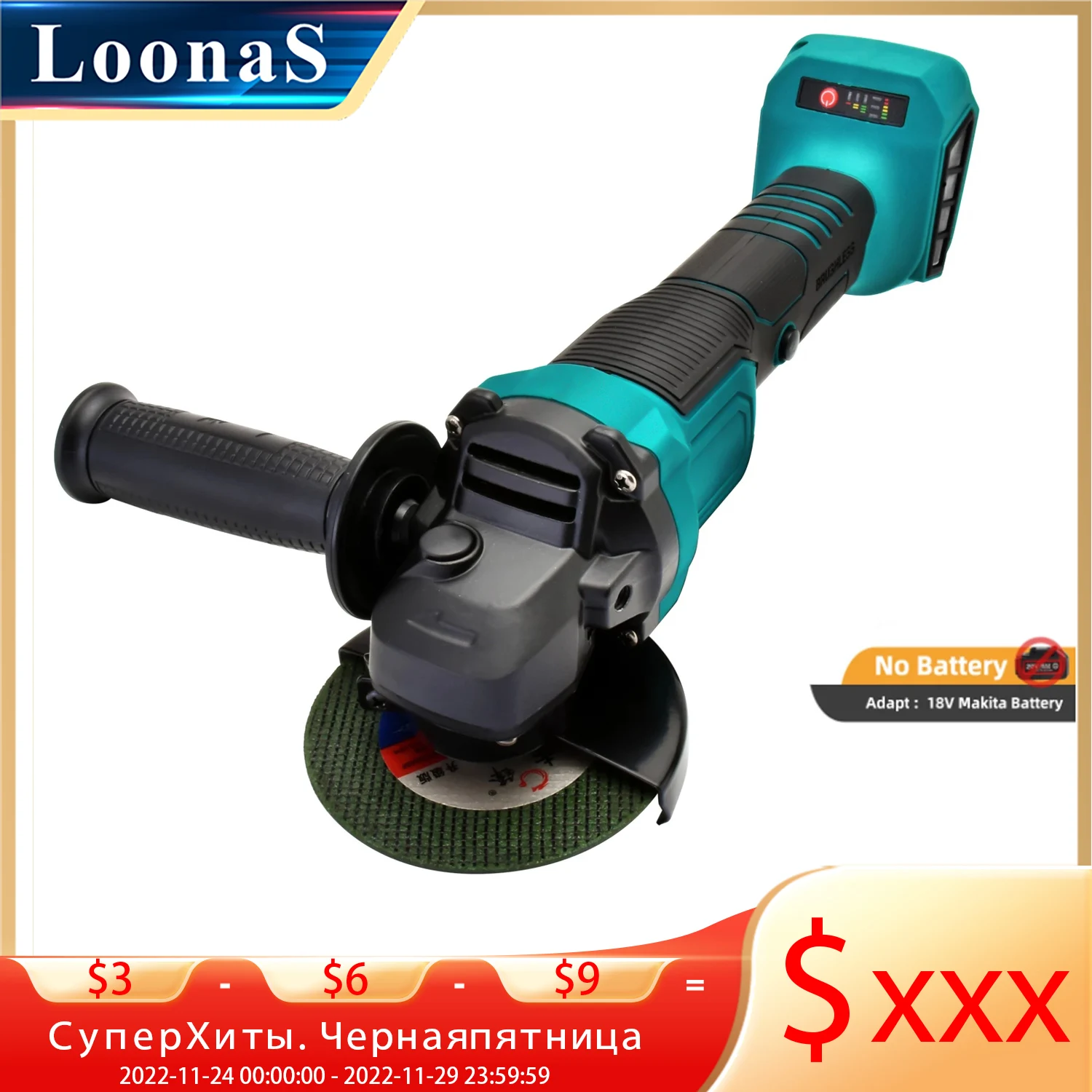 

Cordless Electric Grinder Brushless Motor Grinding Impact For Makita Battery Power Tools Cutting Machine Polisher(Empty Machine)