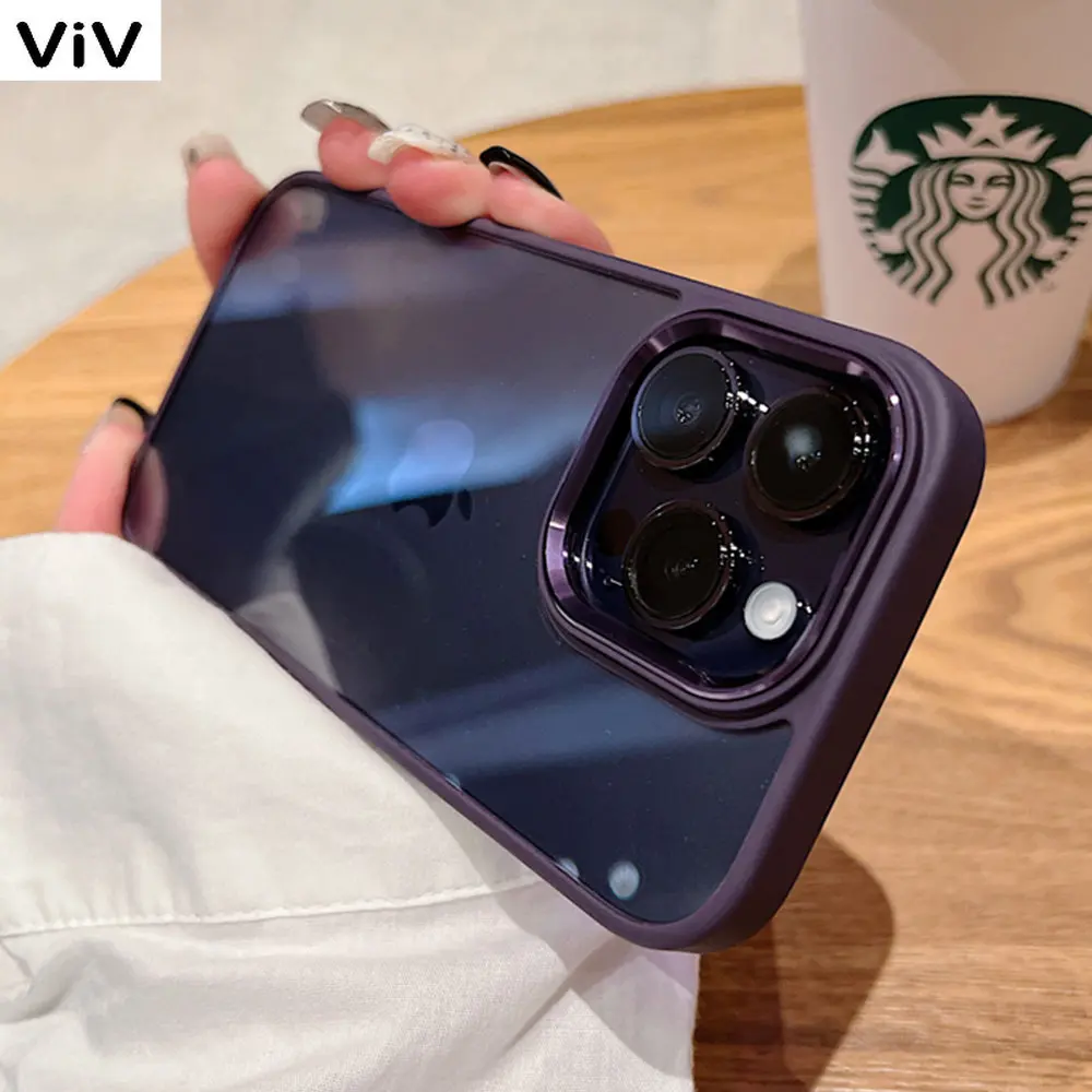 

Luxury Transparent Metal Lens Protective Case For iPhone 14 Pro Max Plus 13 12 11 XS XR X Silicone Bumper Shockproof Armor Cover