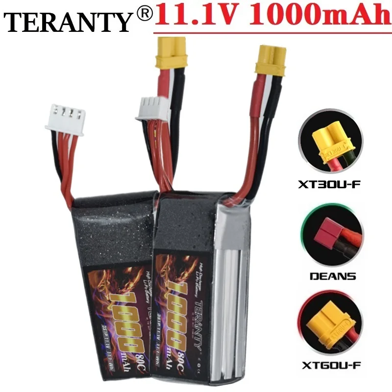 TERANTY 3S Lipo батарея 11,1 В 1000 мАч 80C/160C для FPV Racing Drone 180CFX 3D Quadcopter Helis аксессуары Запчасти XT60/XT30 вилка