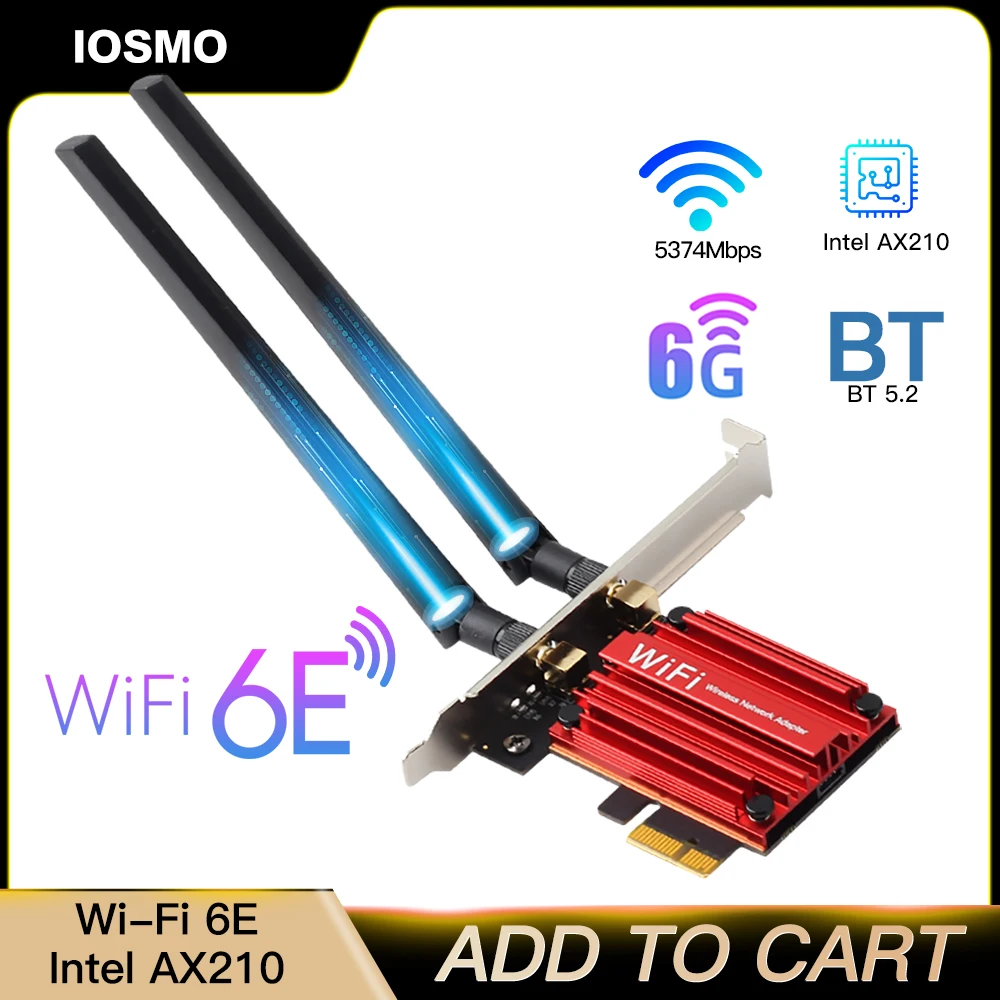 5374 Мбит/с WiFi 6E Intel AX210 Bluetooth 5 2 трехдиапазонный 4G/5G/6 ГГц AX210NGW 802.11AX PCIe беспроводной