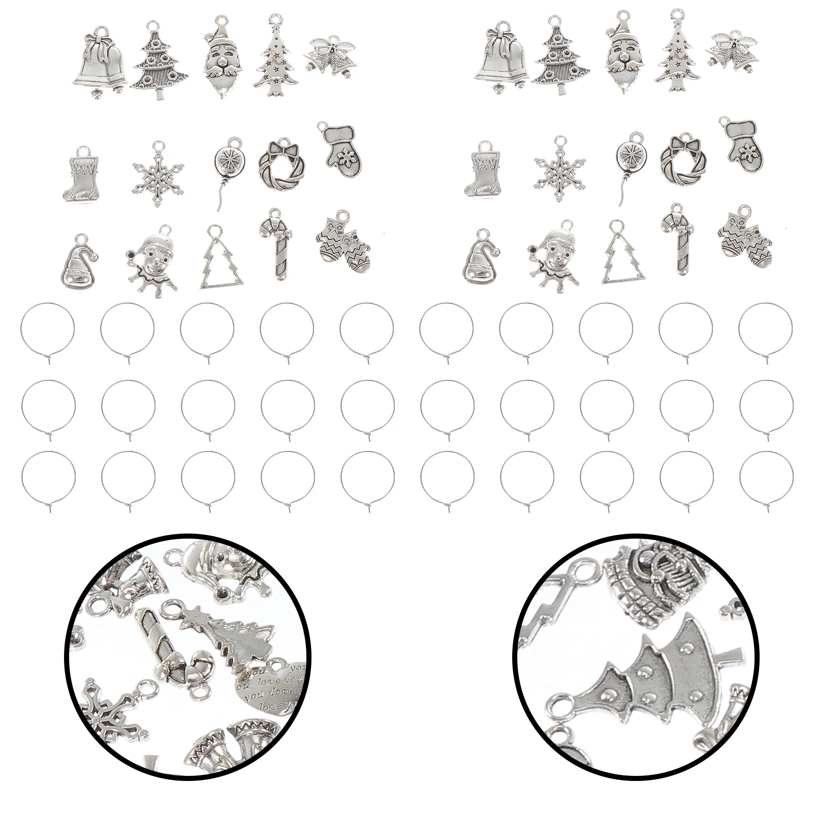 

1 Set of DIY Glass Tag DIY Jewelry Pendants Chic Bracelet Pendants Mixed Type