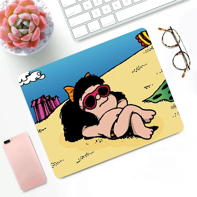 

Small Mouse Pad Mafalda Cute Anime Mousepad Cheap Gaming Keyboard Accessories Mouse Mats Pc Gamer Deskmat Cartoon Mouse Pads