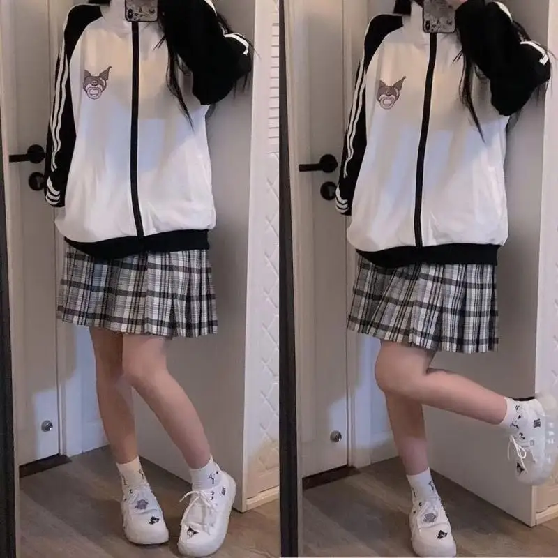 Бейсбольная Униформа Sanrios Hello Kitty для девушек повседневная куртка унисекс в стиле