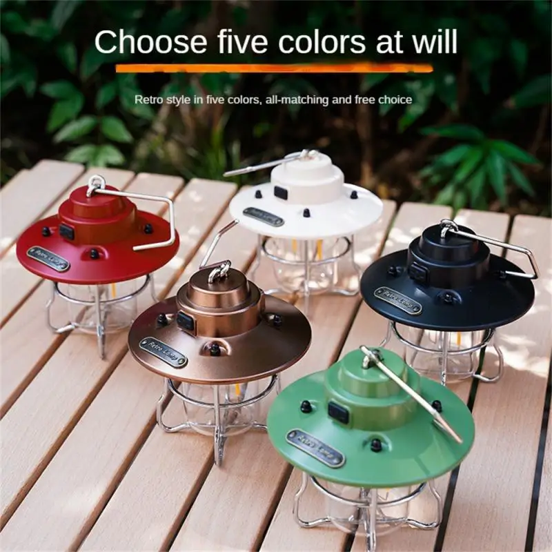 

LED Camping Lamp Retro Hanging Tent Lamp Waterproof Dimmable Camping Lights 4500mAh Battery Emergency Light Lantern for Outdoor