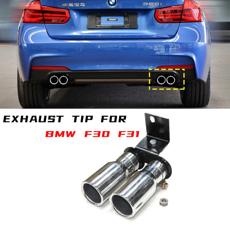 

1 PCS Car Exhaust Pipe For F30 F31 320i 330i 328i 2017 2018 Stainless Steel Muffler Tips 70MM Outlet Tailpipe Exhaust Nozzles