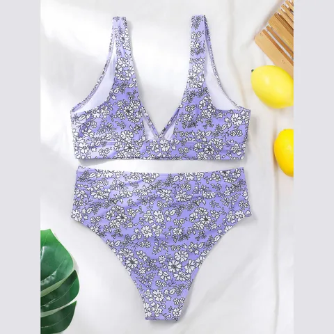 Women Floral Print Bikinis Swimsuit Sexy Push Up Bikini Set Two Pieces Beach Bathing Suit Swimwear Plus Suits