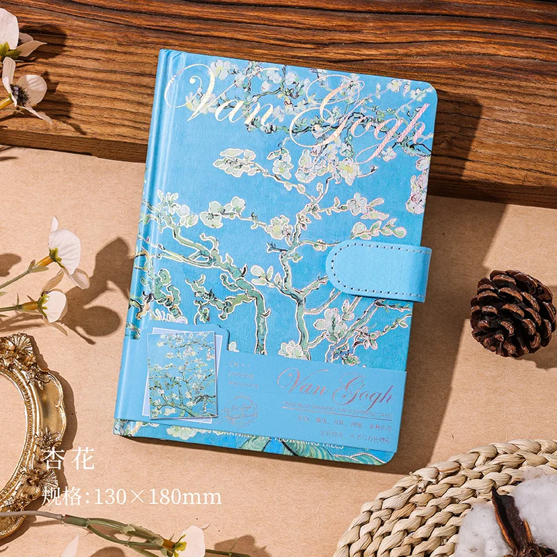 

Блокнот Ван Гога на тему масляной живописи, студенческий блокнот в твердом переплете, ретро блокнот с магнитной пряжкой, цветная иллюстрация, дневник