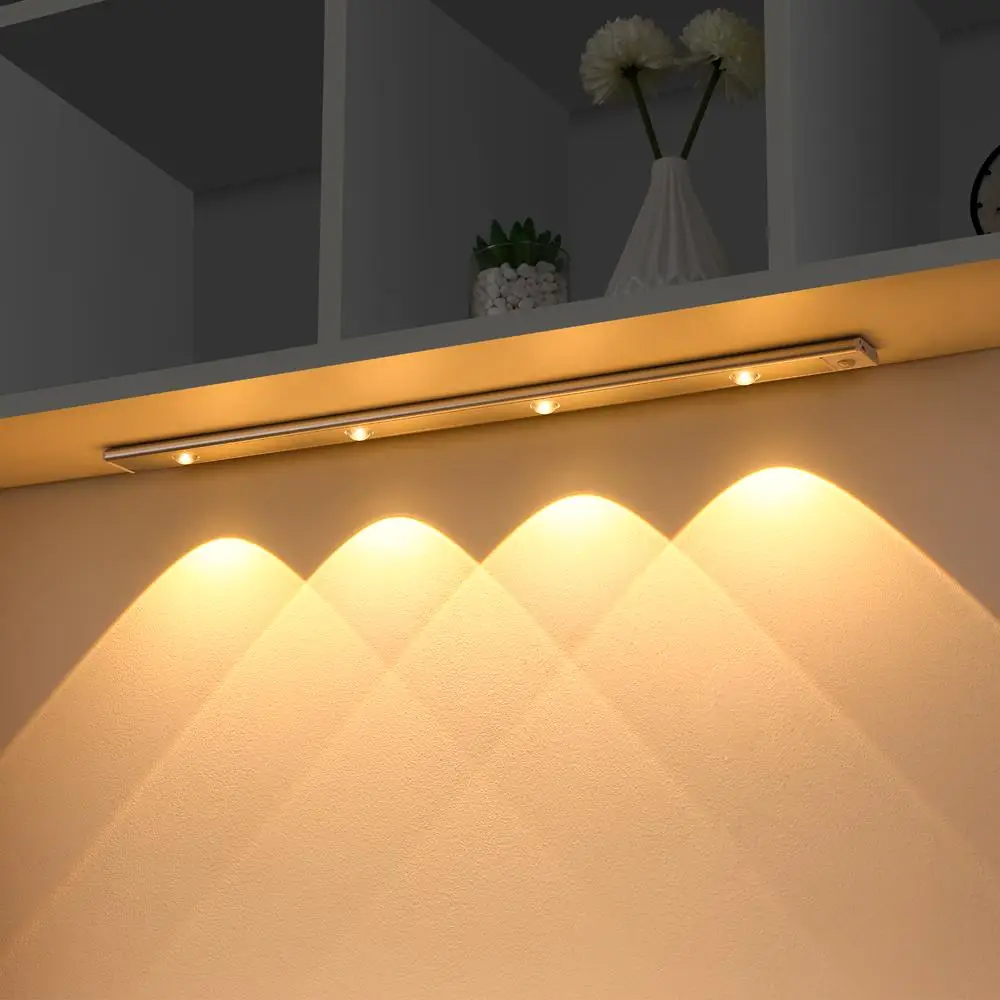 LED Night Light USB Motion Sensor Wireless Ultra Thin PIR Wine Cooler Light for Bedroom Wardrobe Kitchen Cabinet Indoor Lighting