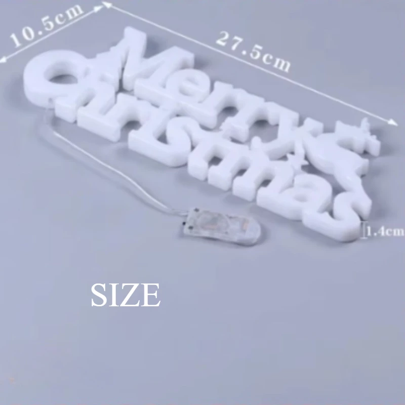 С Рождеством буквенный светодиодный светильник для дома двери окна стены