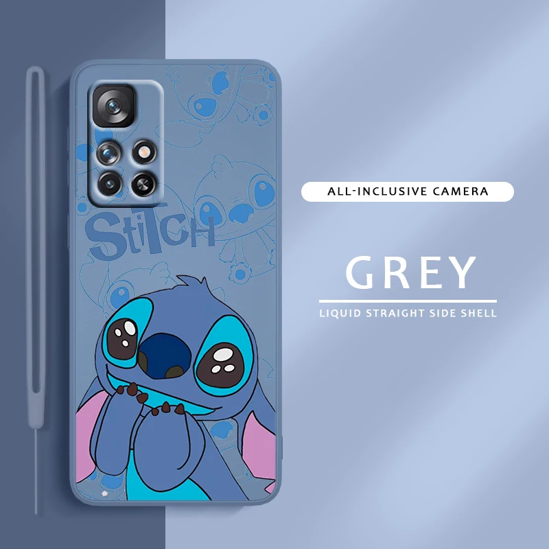

Disney Cute Stitch For Redmi K60 K50 K40 K30 K20 10C X 9C T AT A 8A 7A Gaming Pro Plus Liquid Rope Phone Case