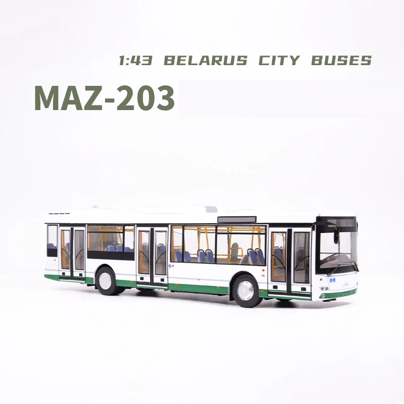 

Diecast 1:43 Scale Belarusian Alloy Bus Model MAZ-203 Urban Large Bus Green White Paint SSM4065 Decoration Collectible Toy Gift