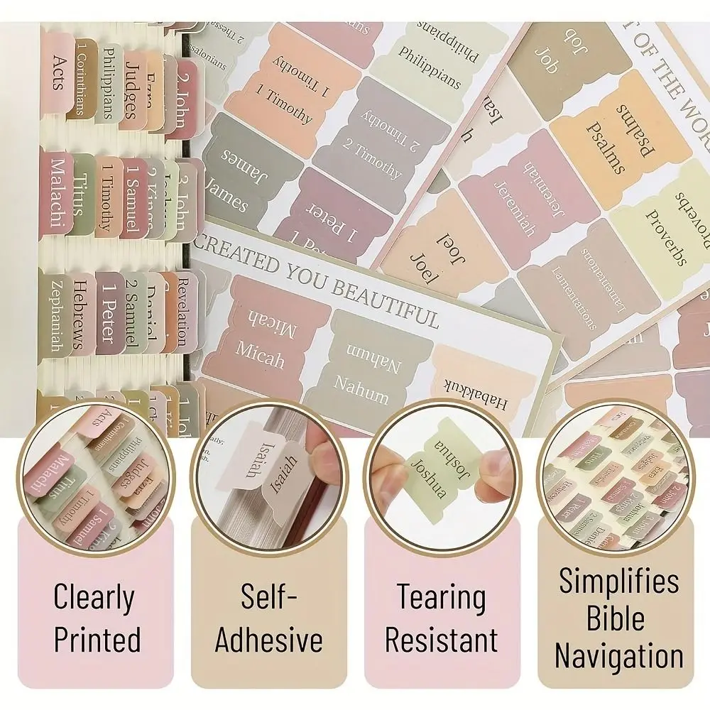 5 листов/комплект стикеры для заметок индексные вкладки Библии тема Morandi Boho