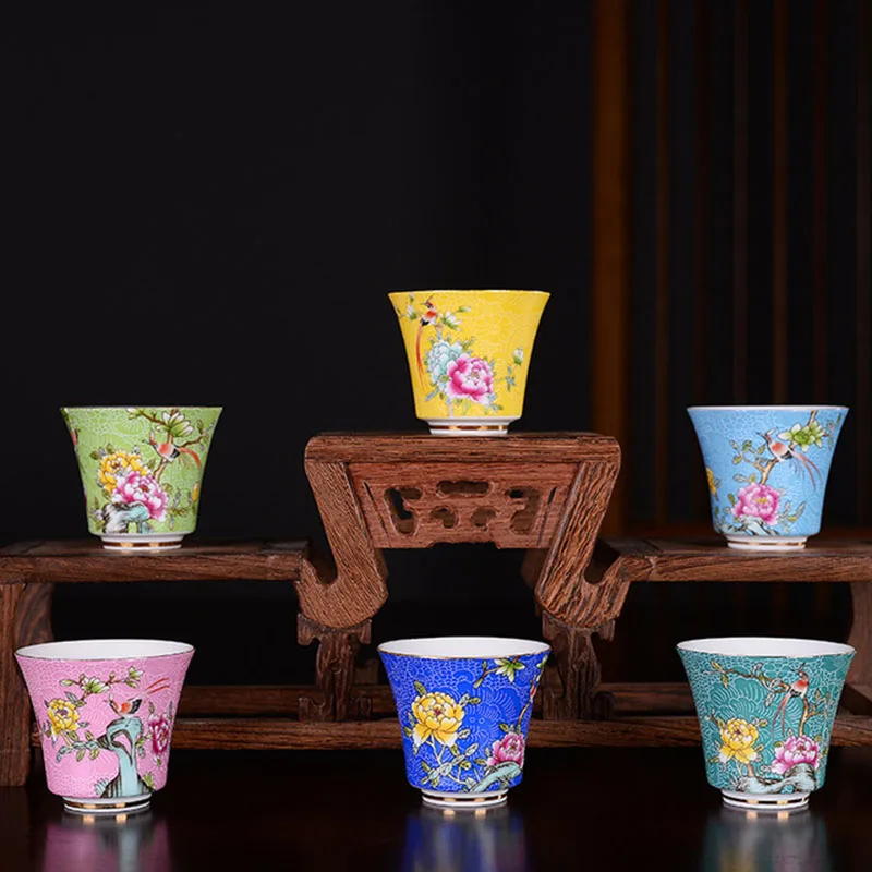 

Фарфоровая чайная чашка ручной работы, керамическая плитка, чайная чашка, чайная чаша, чайная чашка, 50 мл, цветочный узор, декоративный подарок, поставка для хранения