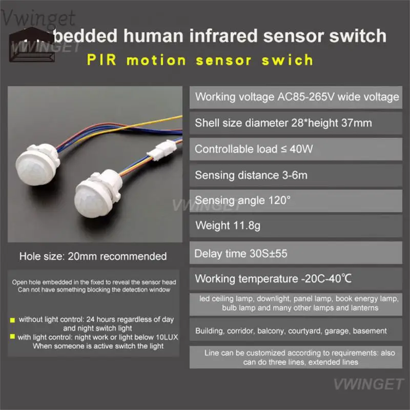 

Voice Controlled Human Body Sensing Switch Infrared Human Induction Lamp Switch Light Infrared Sensing Probe 2023 Wholesale Hot
