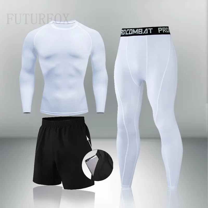 

Мужской компрессионный комплект для тренировок, футболка с длинным рукавом для смешанных боевых искусств, мужские облегающие брюки, мужской спортивный костюм
