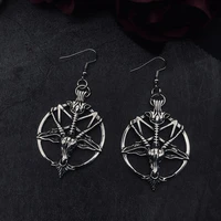 vintage fashion grunge pentagram pan godskull goat head pendant earrings gothic witch accessories unif jewelry