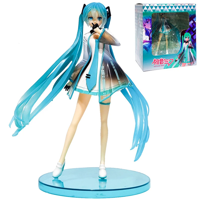 

Новинка, фигурка Bandai Hatsune Miku из аниме «Виртуальный певец», статуэтка Мику, фигурки из ПВХ, Коллекционная модель, игрушка