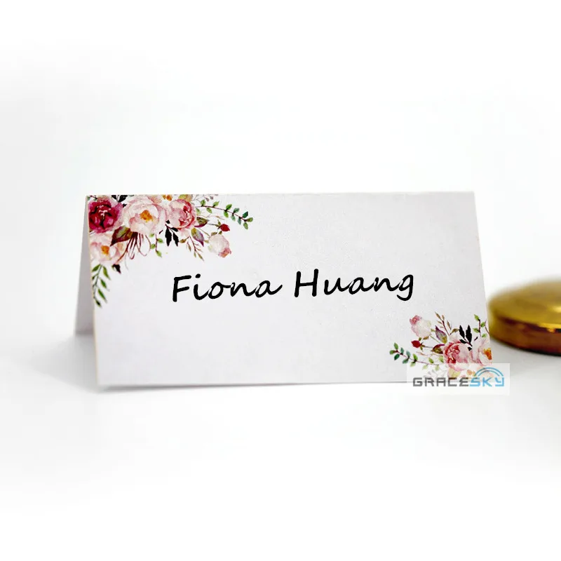 50 шт./лот новые цветы настольные открытки свадебные бумажные визитки сиденья
