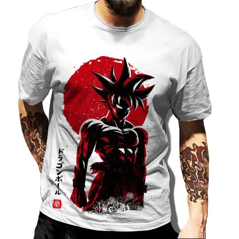 

New Men's Summer Short Sleeve Round Neck T-shirt Fashion 3D Printing Dragon Ball Series New Men's Tops Parent-child Wear
