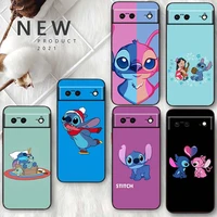 anime stitch cute art for google pixel 7 6 pro 6a 5a 5 4 4a xl 5g shell soft silicone fundas coque capa black phone case