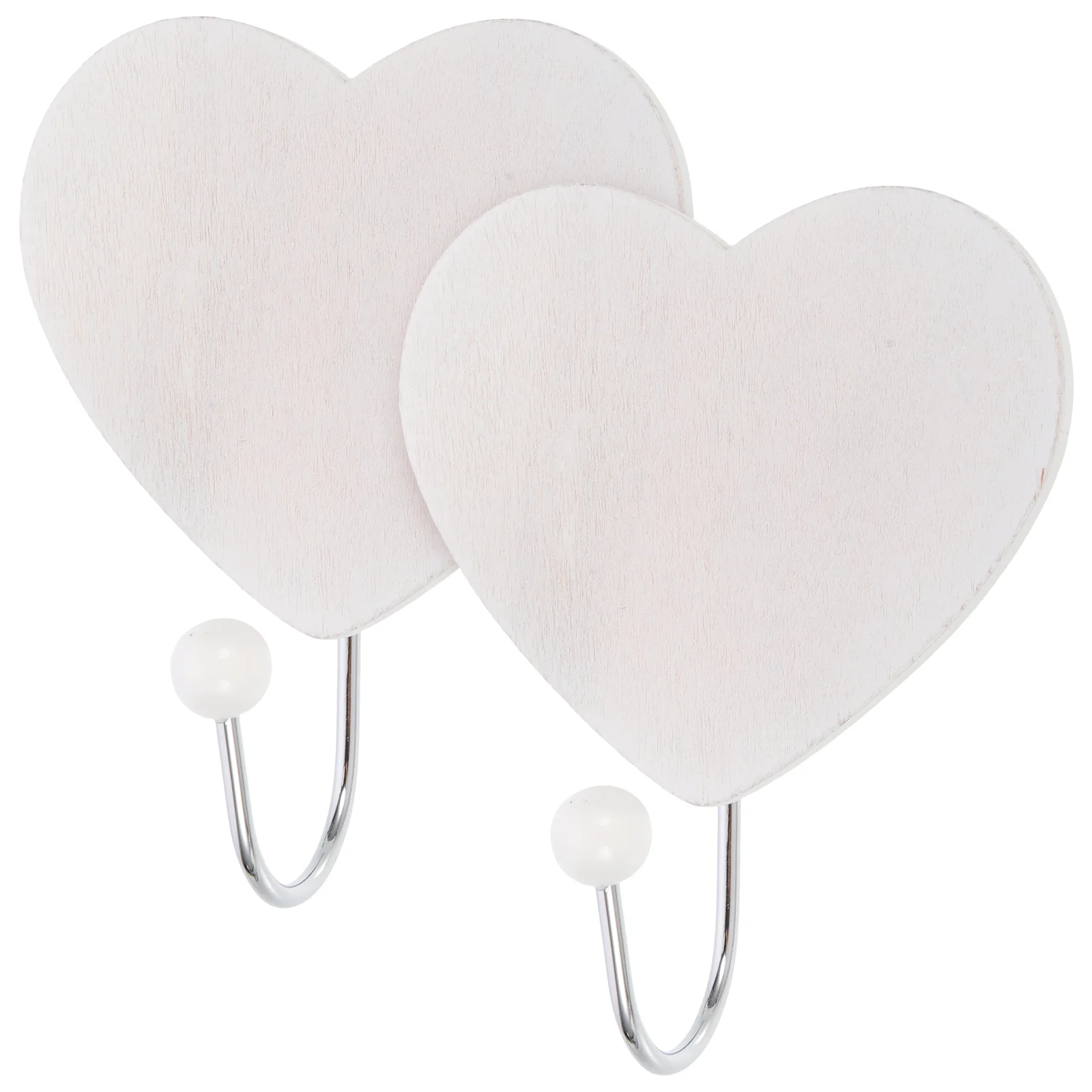 

2 Pcs Wall Hanger Heart Shape Hook Heavy Duty Clothes Rack Easel Hole Punched Bamboo Wood Trim