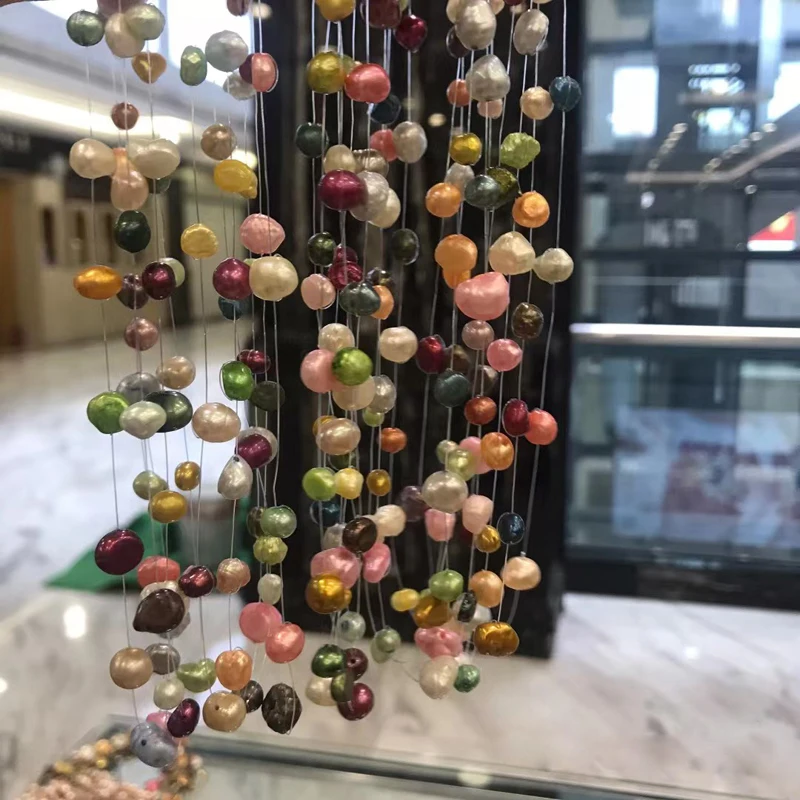 Жемчужное ожерелье из натурального пресноводного жемчуга 3 слоя