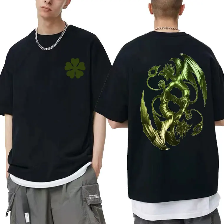 

Japanese Anime Black Clover Devil Asta Double Sided Print T Shirts Male Vintage Oversized Tees Man Streetwear Men Manga T-shirt