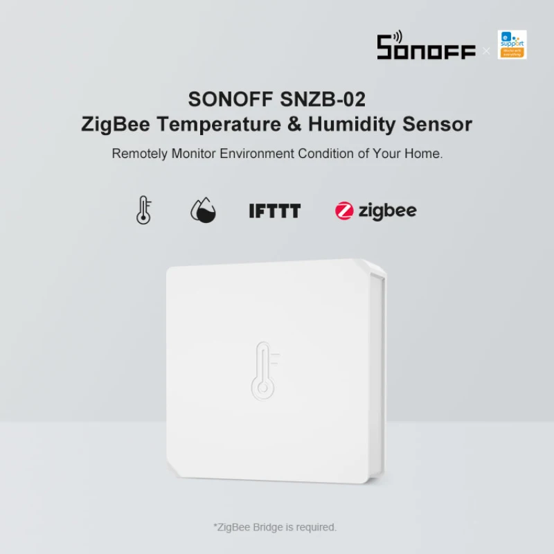 Датчик температуры и влажности SONOFF SNZB-02 ZigBee Умный домашний монитор в режиме