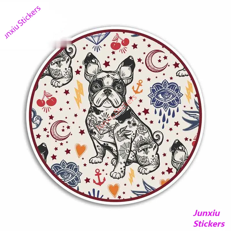 

French Bulldog Tattoo Car Stickers And Decals Occlusion Scratch VAN Decoration Waterproof Scratch-Proof Decoration KK13*13cm