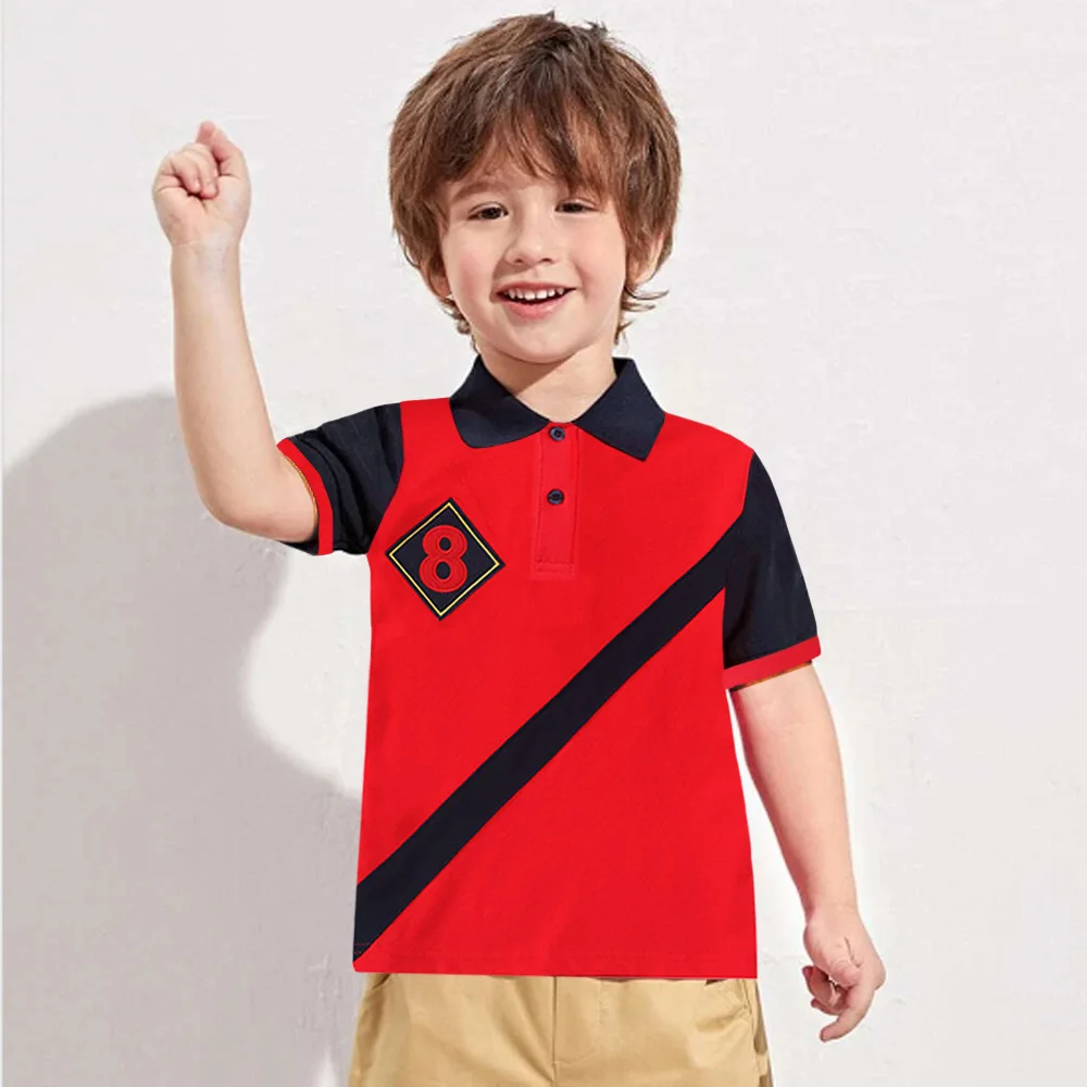 Summer Teenager T-Shirts Boys Active 8number pattern Kids Short Sleeve Children Clothing Boys Diagonal bar Clothes girl Tops