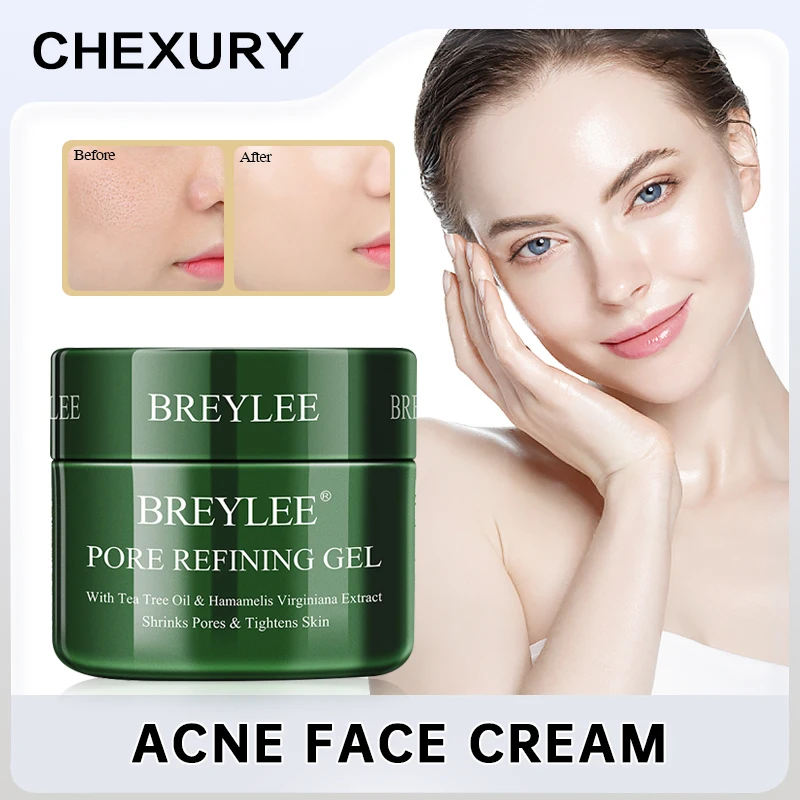 

BREYLEE Pore Shrinking Cream Tea Tree Gel Facial Essence Moisturizing Whitening Oil Control Firming Skin Oily Skin Care