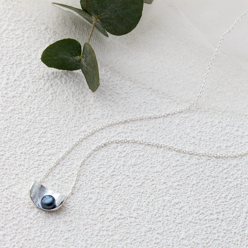 Пресноводного жемчуга 7 мм черный серебряная подвеска с жемчугом Ретро Стиль