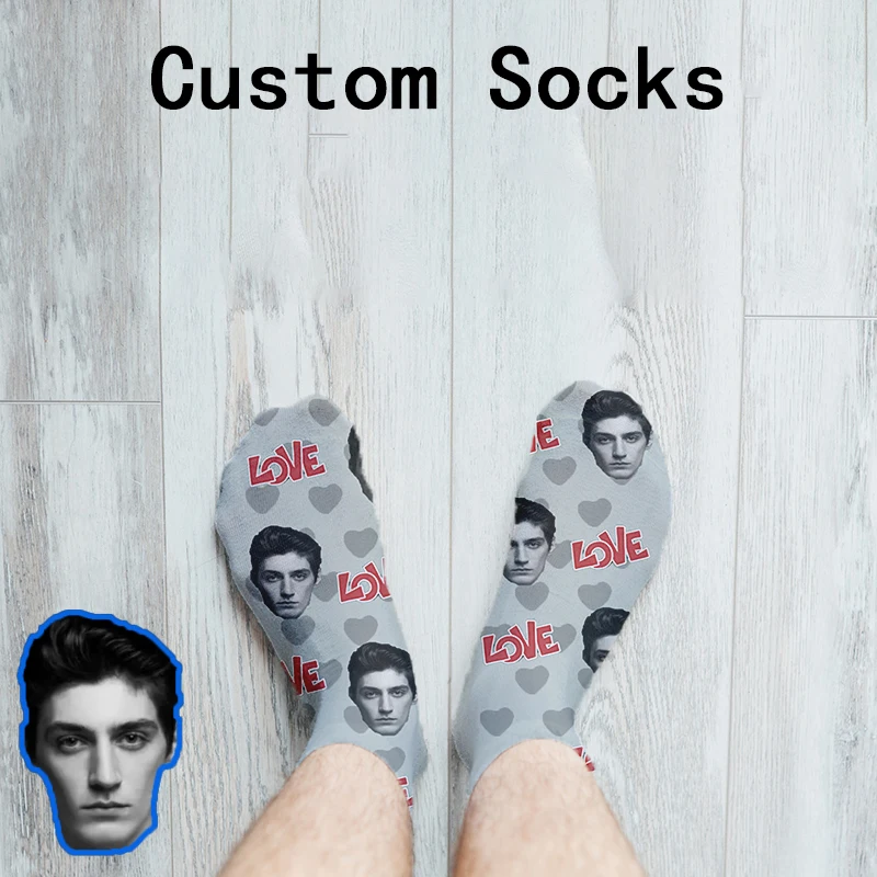 

Funny Mens Pets Custom DIY Logo Short Socks Unisex Comfortable Warm 3D Print Customized Photo Print Crew Socks