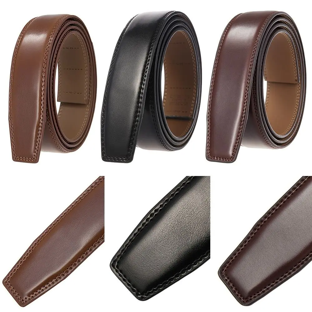 

Cowhide Casual Craft DIY Without Buckle Non-porous Girdle Genuine Leather Belt Classic Waistband 3.5cm Waistband