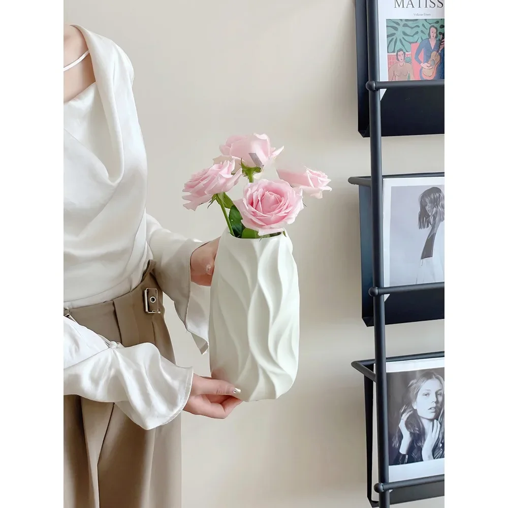 Ветровая ваза крем Ins керамическое украшение Цветочная композиция с поднятой