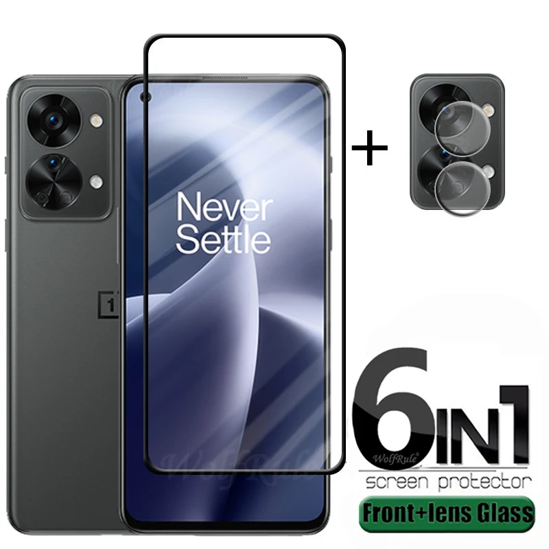 6-in-1 for oneplus nord 2t glass for oneplus nord 2t tempered glass 9h full screen protector for oneplus nord 2 5g 2t lens glass