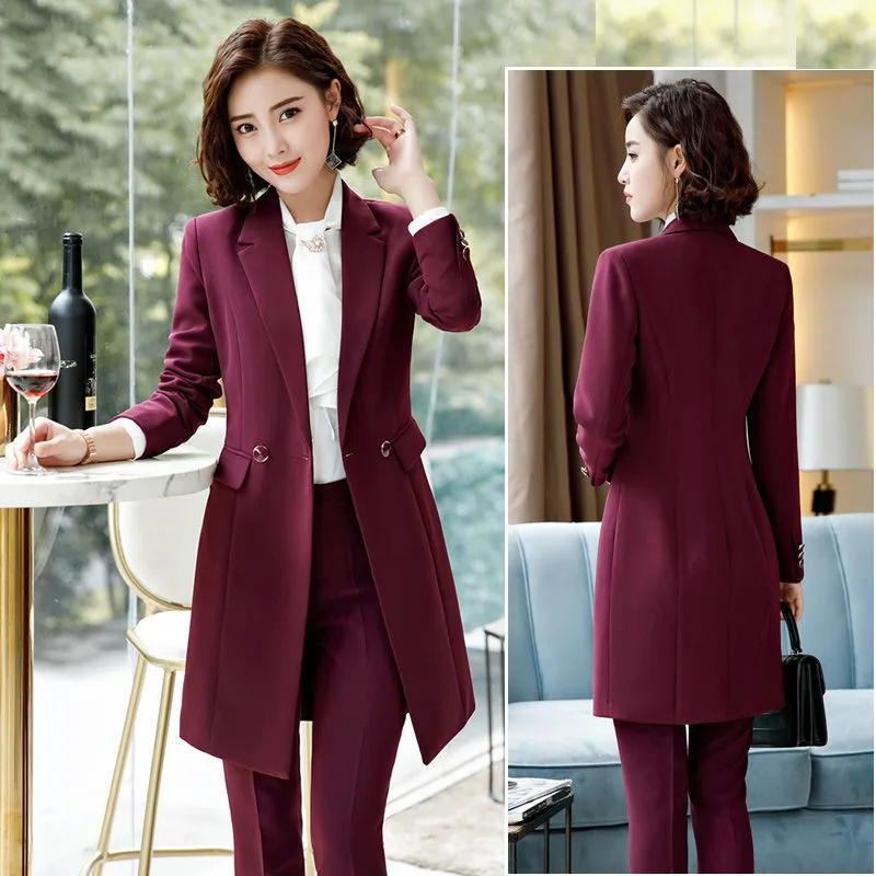 Women Suits Office Sets Temperament Suit Pants Two-piece Professional Wear Autumn and Winter Female Long High Quality