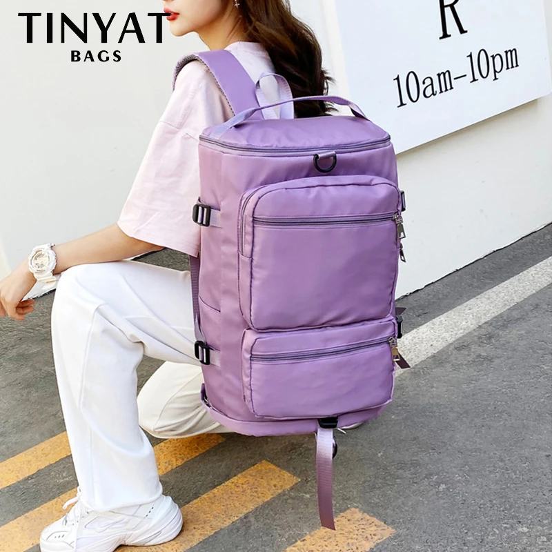 TINYAT Women's Travel Bag Large Capacity Casual Weekend Travel Backpack Ladies Sports Gym Women Handbags Multifunction Crossbody
