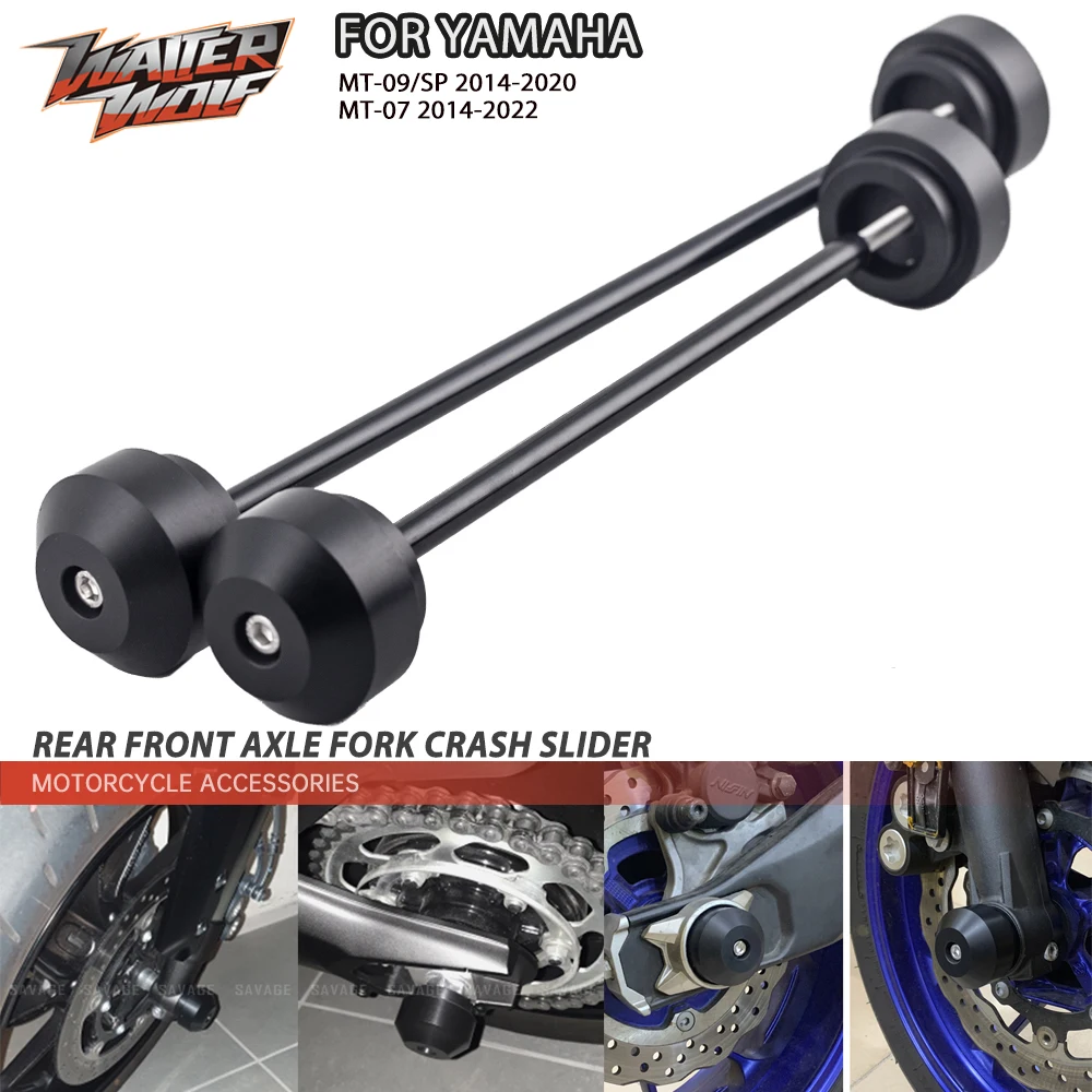 Front Rear Wheel Axle Fork Crash Slider For YAMAHA MT 09 FZ07 MT09 SP 2022 MT07 Tracer 700 GT XSR700 Motocross Protection FZ09