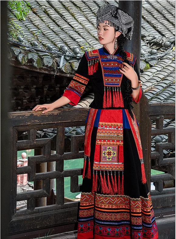 Китайские народные танцевальные костюмы Yao для выступлений этнических