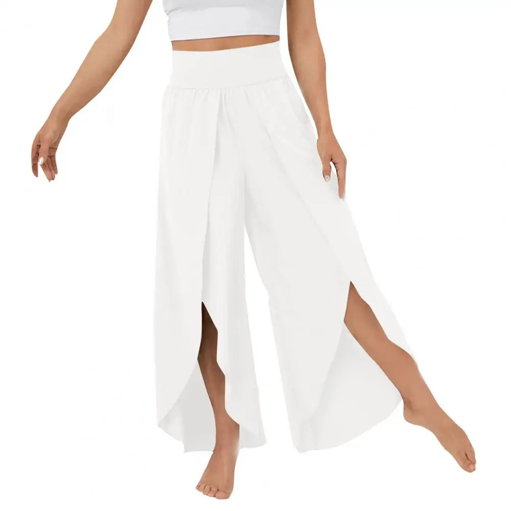 

Women Yoga Trousers Chic Quick Dry Women Yoga Trousers Pleated Women Culottes Pure Color Women Culottes Women Garment