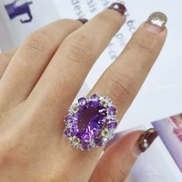 sace gems fashion resizable 1115mm natual amethyst rings for women 925sterling silver wedding party fine jewelry festival gift