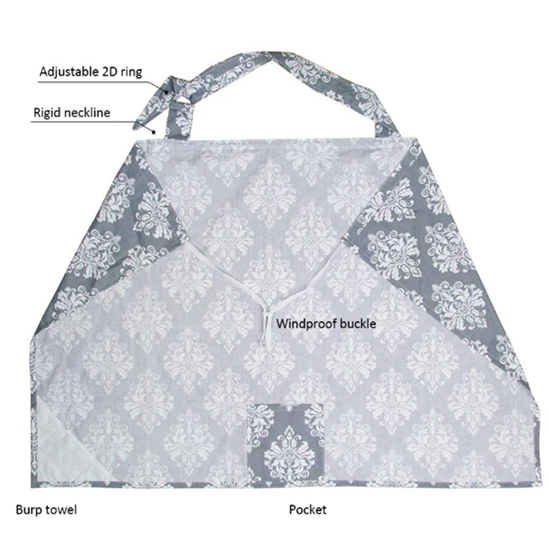 

Чехол из чистого хлопка для грудного вскармливания, регулируемая дышащая ткань, с креплением на шею и сумкой для хранения