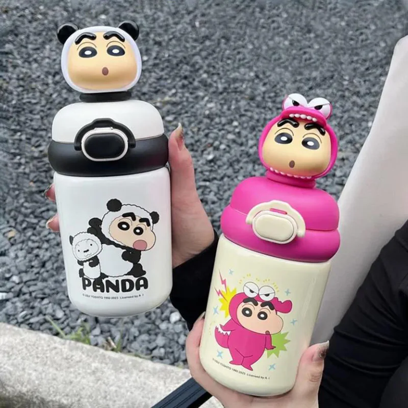 

500Ml Crayon Shin-Chan Kids Insulated Cup Food-Grade 316 Stainless Steel Student Special Water Bottle Kawaii Straw Water Glass