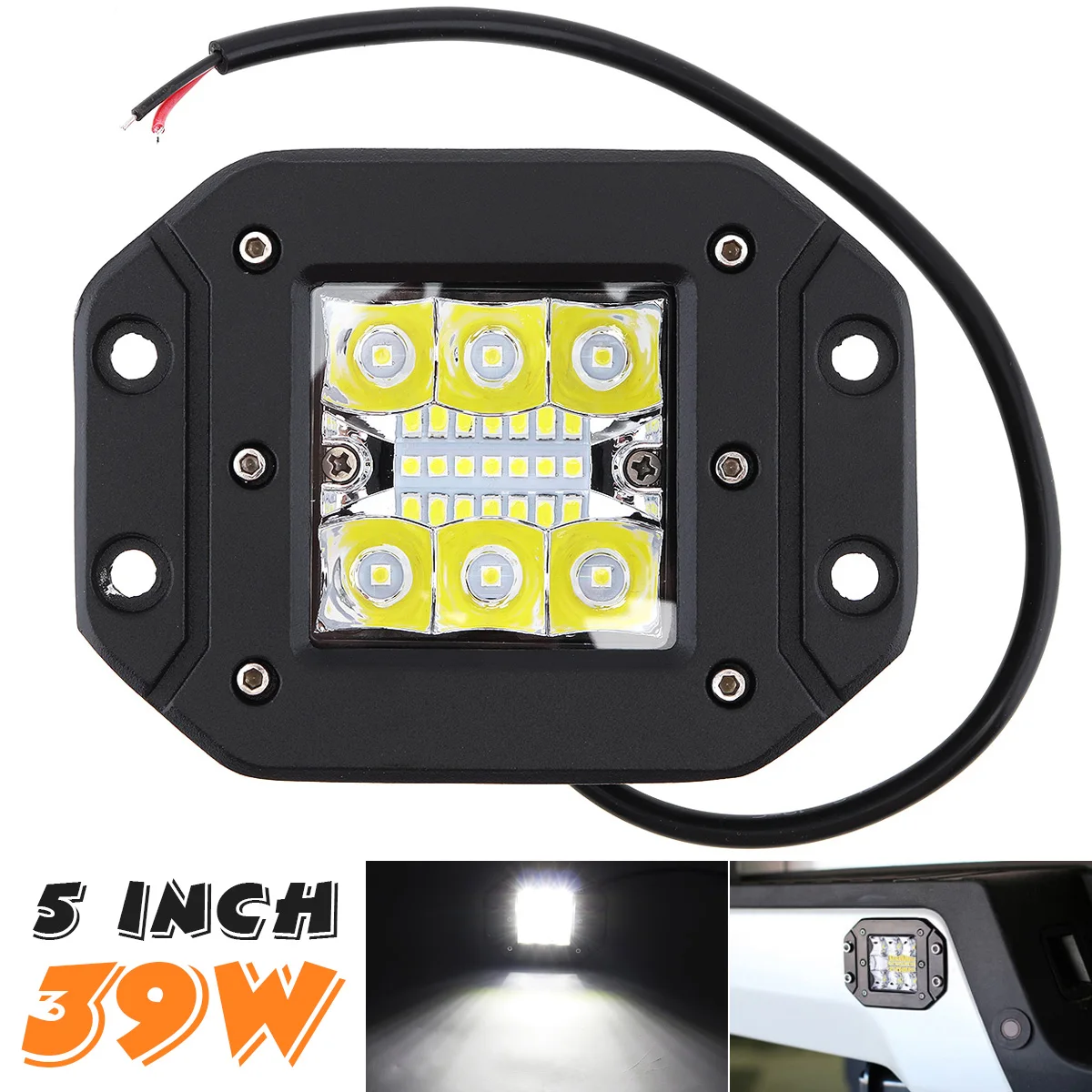 

Яркий 5-дюймовый 39 Вт Светодиодный фонарь, светильник свет, противотуманная фара, прожектор, комбинированный луч для вождения, внедорожника,...