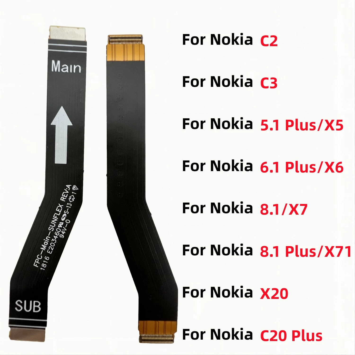 

Гибкий кабель для разъема материнской платы для Nokia C2 C3 5,1 6,1 X5 X6 8,1 X7 X71 X20 C20 Plus запасные части для ремонта материнской платы