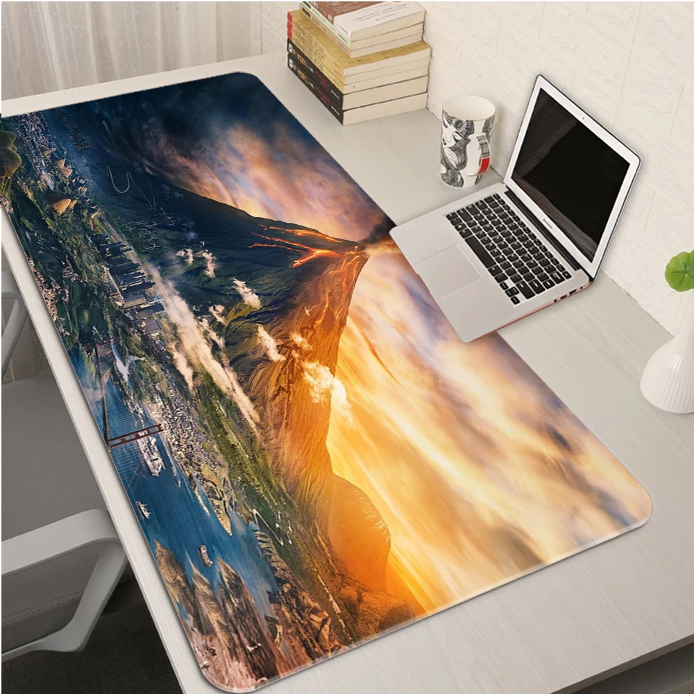 

Большой игровой коврик 90x40 см для клавиатуры, мыши, компьютерный геймерский планшет, Настольный коврик для мыши с блокировкой по краям, Офис...